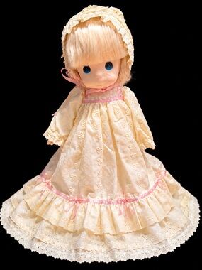 Precious Moments 20” Vintage Jenny Doll Y2K Cottagecore Christening Gown blue